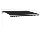 Manual Retractable Awning with LED 4x3 m Anthracite 3069944