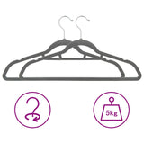 100 pcs Clothes Hanger Set Anti-slip Grey Velvet 289919