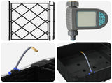 Garden Planter with Irrigation&Wheels 2 pcs Black PP 3423000