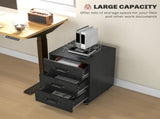 3 Drawer File Cabinet, Mobile Filing Cabinet on Wheels for Home Office, Study, Black T3398P343025