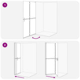Walk-In Shower Wall Folding Black 110 x 6.5 x 190 cm 42017967