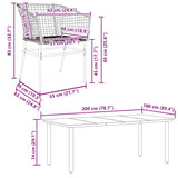 9 Piece Garden Dining Set Brown Poly Rattan Glass 3334596