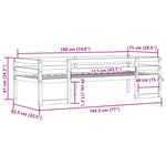 ZNTS Kids' Bed Frame without Mattress 75x190 cm Small Single Solid Wood Pine 846870