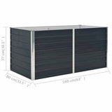 Raised Garden Bed Anthracite 160x80x77 cm Galvanised Steel 45722