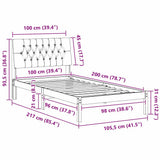 Bed Frame with Upholstered Headboard Brown 100 x 200 cm 878840