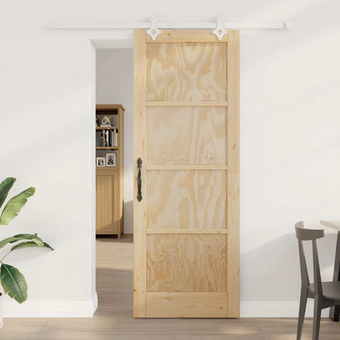 Sliding Door Manual Natural and white 78 x 211 cm 3333556