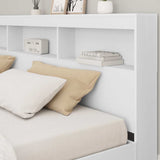 Storage Headboard with Shelf White 180 cm Engineered Wood 3335509