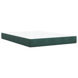 Box Spring Bed with Mattress Dark Green 140x190 cm Velvet 3290903
