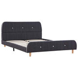 Bed Frame Dark Grey Iron, Wood, Polyester Fabric 135x190 cm 281098