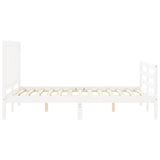 Bed Frame without Mattress White 140x200 cm Solid Wood Pine 3193857