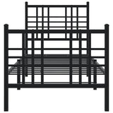 Metal Bed Frame without Mattress with Footboard Black 80x200cm 376333