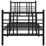 Metal Bed Frame without Mattress with Footboard Black 80x200cm 376333