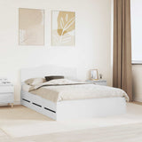 Bed Frame with Drawer White 140 x 190 cm Engineer Wood 3413005