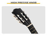 39 Inch Round Barrel Basswood Classical Folk Guitar including gig bag, spare strings, 70286762