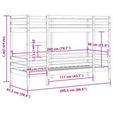 Bunk Bed Wax brown Solid pine wood, Plywood Twin Durable 3284220