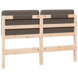 Upholstered Headboard Brown and Taupe 160 cm Solid Pine Wood 880116