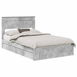 Storage Bed Concrete Grey 135 x 190 cm Engineered Wood 3409920