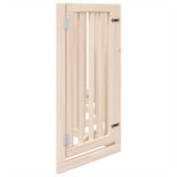 Dog Gate with Door Foldable 6 Panels 300 cm Poplar Wood 352239