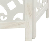 Room Divider 4 Panels White Solid Wood Paulownia 358740