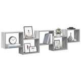 Wall Cube Shelf 5 Compartments Grey Sonoma Engineered Wood 860000