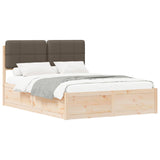 Bed Frame with Upholstered Headboard Taupe 140 x 190 cm 3398202