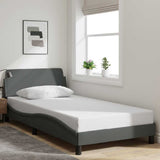 Bed Frame "Dover" Dark Grey 100x203 cm Fabric 373273