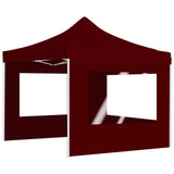 Professional Folding Party Tent with Walls Aluminium 2x2 m Bordeaux 48933