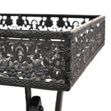 245941 Folding Tea Table Vintage Style Metal 58x35x72 cm Black