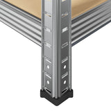 5-Layer Heavy-duty Shelves 4 pcs Silver Steel&Engineered Wood 3307598