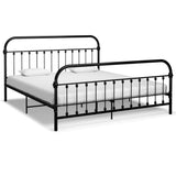 Bed Frame without Mattress with Headboard Black 180x200 cm Super King Metal 284503
