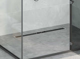 Shower Drain Glass Cover with 360&deg Siphon Black 80 cm 42015976