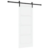 Sliding Door White and Black 78 x 202 cm Solid Pine Wood 3333163