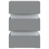 LED Bedside Cabinet Grey 45x35x67 cm Engineered Wood 326842