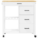 Kitchen Trolley MONZA 84x40x88.5 cm Solid Wood Pine 376117