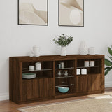 Sideboard with LED Lights Brown Oak 162x37x67 cm 3209036
