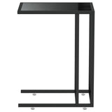 Side Table Black Tempered Glass, Powder-Coated Iron Medium 331650