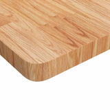 Square Table Top Light Brown 40x40x4cm Treated Solid Wood Oak 343057