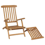 ZNTS Deck Chairs with Footrests 2 pcs Solid Teak Wood 3073291