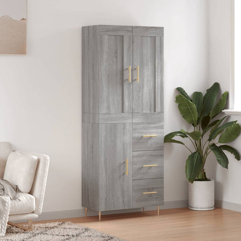 Highboard Grey Sonoma 69.5x34x180 cm Engineered Wood 3199807