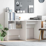 Desk with Shelf White 131.5 x 50 x 106.5 cm Engineered Wood 869298