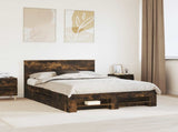Bed Frame Smoked Oak 140 x 200 cm Engineered Wood 3408757