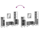 ZNTS 4 Piece Bathroom Cabinet Set Grey Sonoma Engineered Wood 3214362