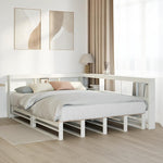 ZNTS Bookcase Bed without Mattress White 135x190cm Solid Wood Pine 3324515