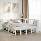 Bookcase Bed without Mattress White 140x200cm Solid Wood Pine 3324500