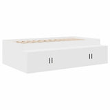 Bed Frame with Drawer White 100 x 200 cm Engineered Wood 3335181