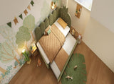 Upholstered Daybed with Pull-Out Bed, Crown-shaped Trundle Bed, 3FT Single Sofa Bed 90 x 190 cm, N601P431271U