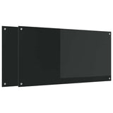 Kitchen Backsplash 2 pcs Black 120 x 60 cm Tempered Glass 3415499