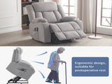 1pcs grey fabric electric elderly chair with 8-point massage belt heating 120kg indoor functional 17791799