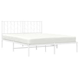 Metal Bed Frame without Mattress with Headboard White 150x200cm 374488
