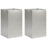 Garden Planter 2 pcs Silver 30 x 30 x 40 cm Stainless Steel 8005339